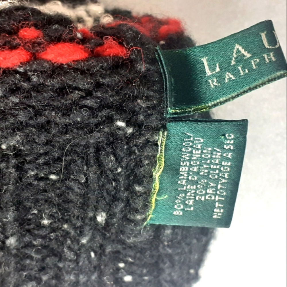 LAMBSWOOL AZTEC TRIBAL PATTERNS ROLLOVER BEANIE by Lauren RALPH LAUREN - Picture 4 of 4